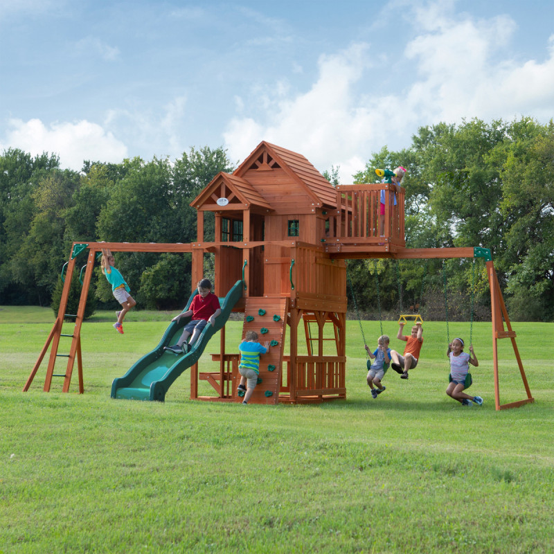 Aire de jeux Skyfort II en bois imputrescible  – Backyard Discovery