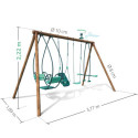 Portique de jeux Suzanne 377x189x222cm en bois autoclave - SOULET