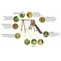 Station de jeux en bois autoclave Fleur 286x351x224cm – SOULET