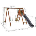 Station de jeux en bois autoclave Fleur 286x351x224cm – SOULET