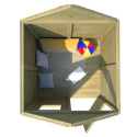 Cabane de jeux en bois autoclave, plancher Marina 123x119x158cm SOULET
