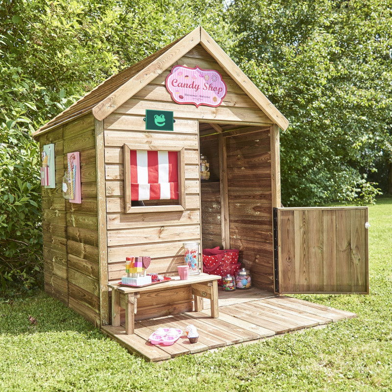 Cabane de jeux en bois autoclave, terrasse Heidi 123x169x158cm SOULET
