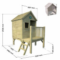 Cabane de jeux en bois traité sur pilotis Winny 123x169x158cm SOULET