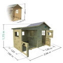 Cabane de jeux en bois traité avec préau Hacienda 256x191x180cm SOULET