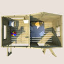 Cabane de jeux en bois traité avec préau Hacienda 256x191x180cm SOULET