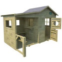 Cabane de jeux en bois traité avec préau Hacienda 256x191x180cm SOULET