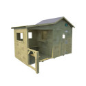 Cabane de jeux en bois traité avec préau Hacienda 256x191x180cm SOULET