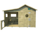 Cabane de jeux en bois traité avec préau Hacienda 256x191x180cm SOULET