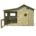 Cabane de jeux en bois traité avec préau Hacienda 256x191x180cm SOULET