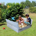 Bac à sable en bois percé pour enfants avec bancs 118x118x22cm SOULET