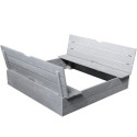Bac à sable en bois percé pour enfants avec bancs 118x118x22cm SOULET
