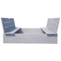 Bac à sable en bois percé pour enfants avec bancs 118x118x22cm SOULET