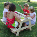 Table de pique-nique en bois avec bac à sable intégré 90x91x50cm SOULET