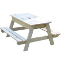 Table de pique-nique en bois avec bac à sable intégré 90x91x50cm SOULET
