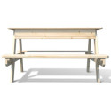 Table de pique-nique en bois avec bac à sable intégré 90x91x50cm SOULET