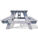 Table de pique-nique en bois lasuré taupe 90x91x50cm - SOULET