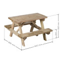 Table de pique-nique en bois traité autoclave 90x89x56cm - SOULET