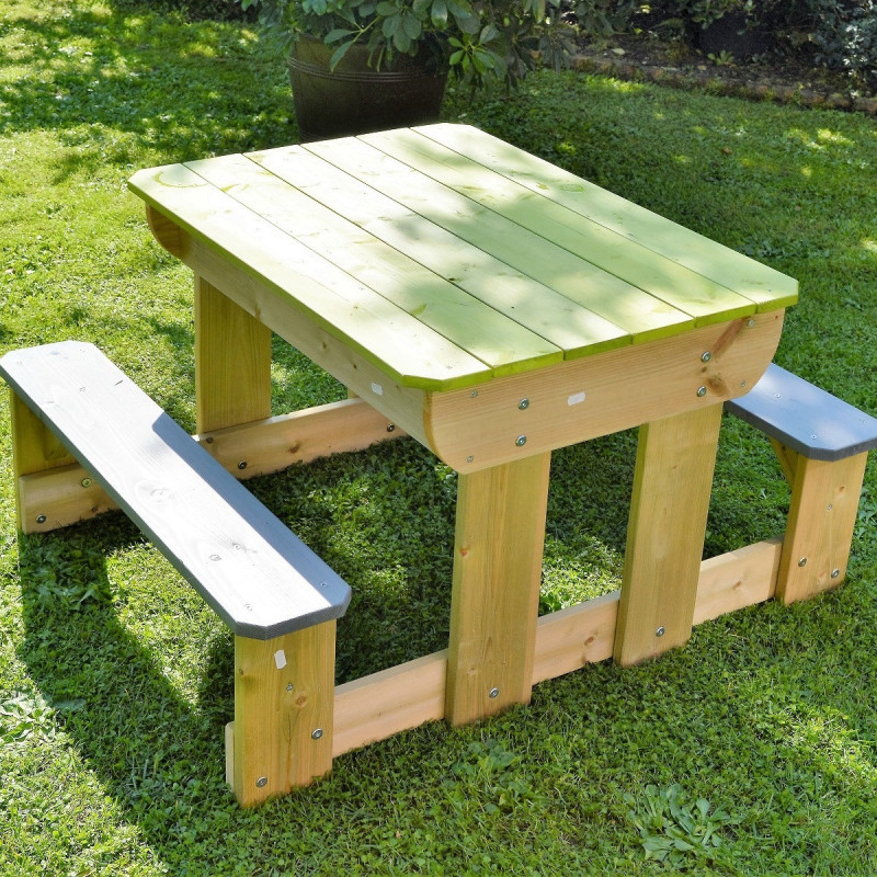 Table de pique-nique en bois pour enfants 80x100x53cm Wendi Toys