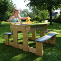 Table de pique-nique en bois pour enfants 80x100x53cm Wendi Toys