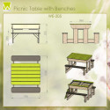 Table de pique-nique en bois pour enfants 80x100x53cm Wendi Toys
