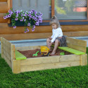 Bac à sable en bois avec bancs rabattables 120x120x25cm Wendi Toys