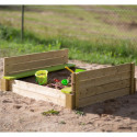 Bac à sable en bois avec bancs rabattables 120x120x25cm Wendi Toys