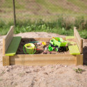 Bac à sable en bois avec bancs rabattables 120x120x25cm Wendi Toys