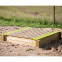 Bac à sable en bois avec bancs rabattables 120x120x25cm Wendi Toys
