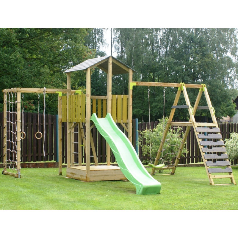 Station de jeux en bois pour enfants 437,5x561x306,5cm Dino Wendi Toys