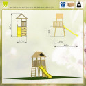 Tour de jeux en bois pour enfants 110x280x270cm Falke de Wendi Toys