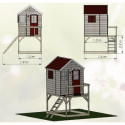 Cabane de jeux en bois sur pilotis Storch 160x190x242cm Wendi Toys