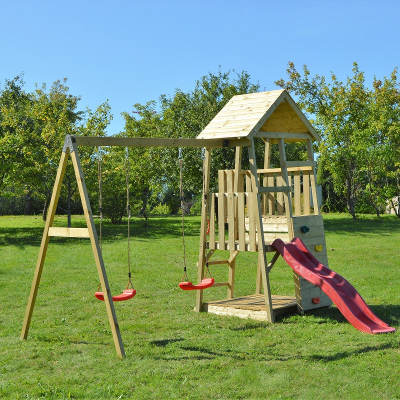 Tour de jeux en bois pour enfants 340x290x270cm Salamander de Wendi Toys
