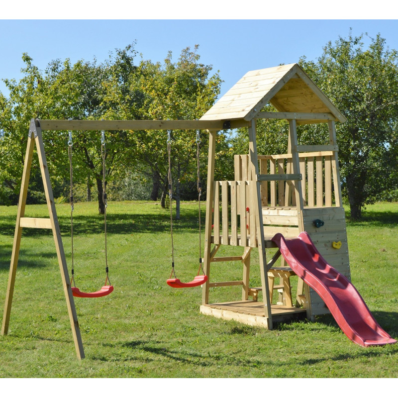Tour de jeux en bois pour enfants 280x340x270cm Flamingo de Wendi Toys