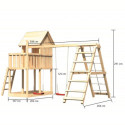 Cabane sur pilotis avec double échelle en bois naturel Frieda - Akubi