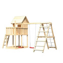 Cabane sur pilotis avec double échelle en bois naturel Frieda - Akubi