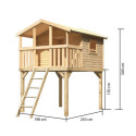 Cabane sur pilotis Benjamin en épicéa naturel - Akubi