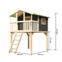 Cabane sur pilotis Benjamin en épicéa gris terre - Akubi