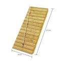 Cabane en bois brut - toboggan rouge - rampe en bois Benjamin Akubi