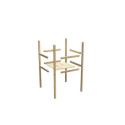 Cabane Fidel en bois brut - toboggan rouge - échelle de cordes - Akubi