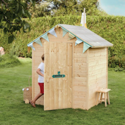 Cabane de jeux en bois brut Garance avec manche à vent - SOULET