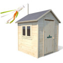 Cabane de jeux en bois brut Garance avec manche à vent - SOULET