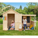 Cabane en bois brut Sarah avec préau et tableaux noirs SOULET