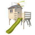 Cabane de jeux en bois brut Joséphine avec toboggan - SOULET