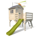 Cabane de jeux en bois brut Joséphine avec toboggan - SOULET