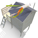 Cabane de jeux en bois brut Joséphine avec toboggan - SOULET