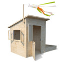 Cabane de jeux en bois brut Palm Springs avec bac à sable - SOULET