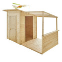 Cabane de jeux en bois brut Santa Barbara avec pergola - SOULET