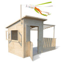 Cabane de jeux en bois brut Santa Barbara avec pergola - SOULET