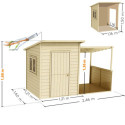 Cabane de jeux en bois brut Santa Barbara avec pergola - SOULET