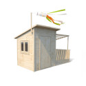 Cabane de jeux en bois brut Santa Barbara avec pergola - SOULET